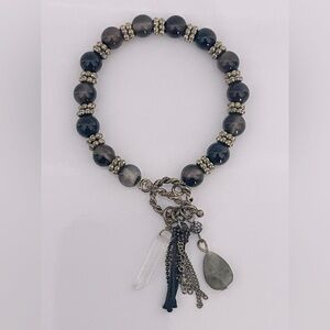 Elegant Black and Gold Beaded Bracelet💚🖤